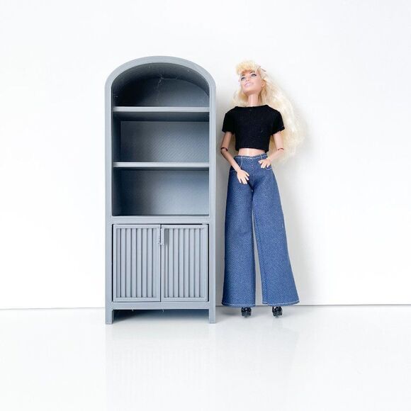 Armoire for Dolls 1:6 Scale Gray Furniture 12” Barbie Integrity Blythe - Picture 1 of 7